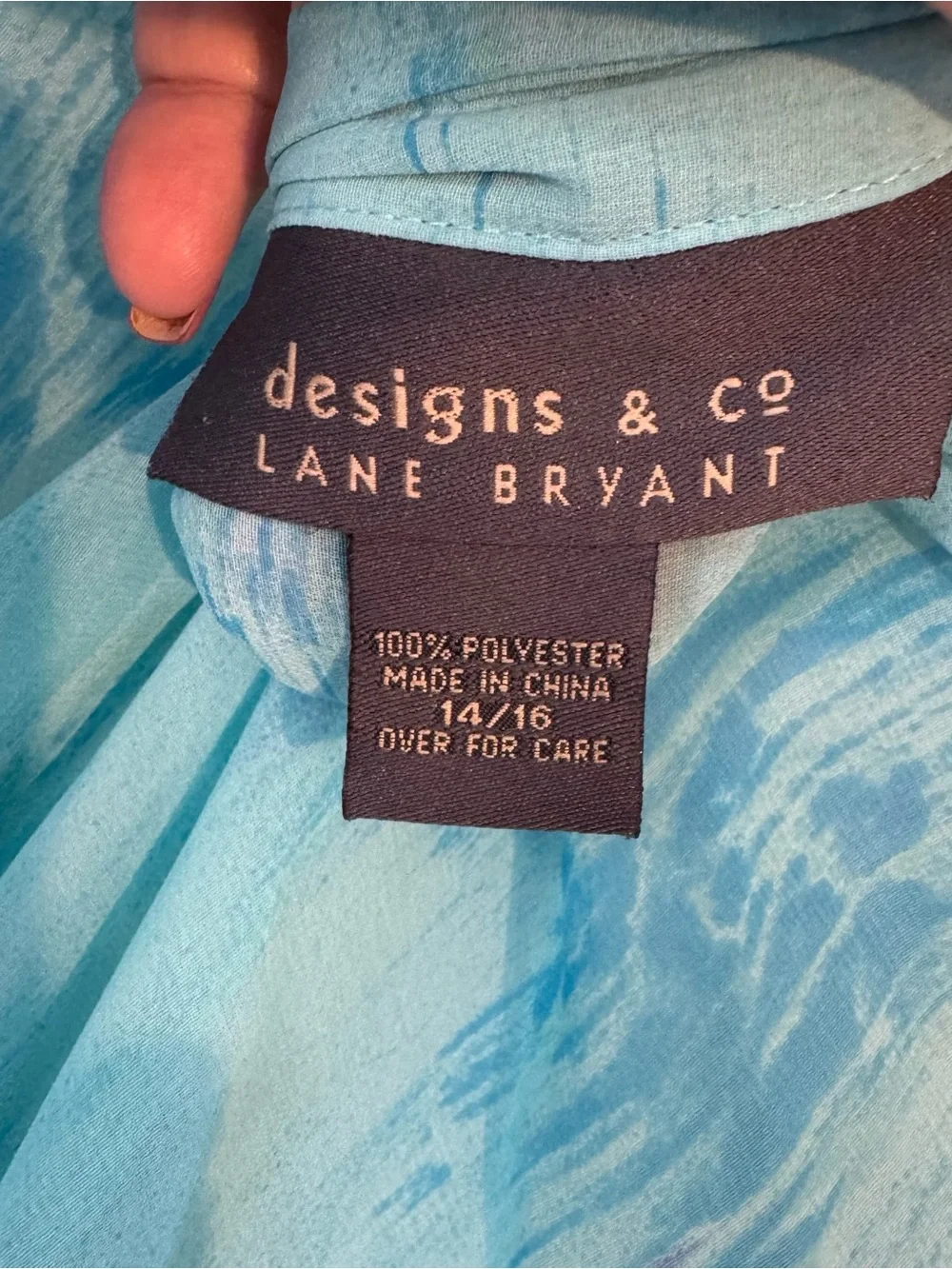 GORGEOUS Lane Bryant Aqua to Teal Ombre Button-Up Top PLUS: 14/16 #C - Picture 7 of 7